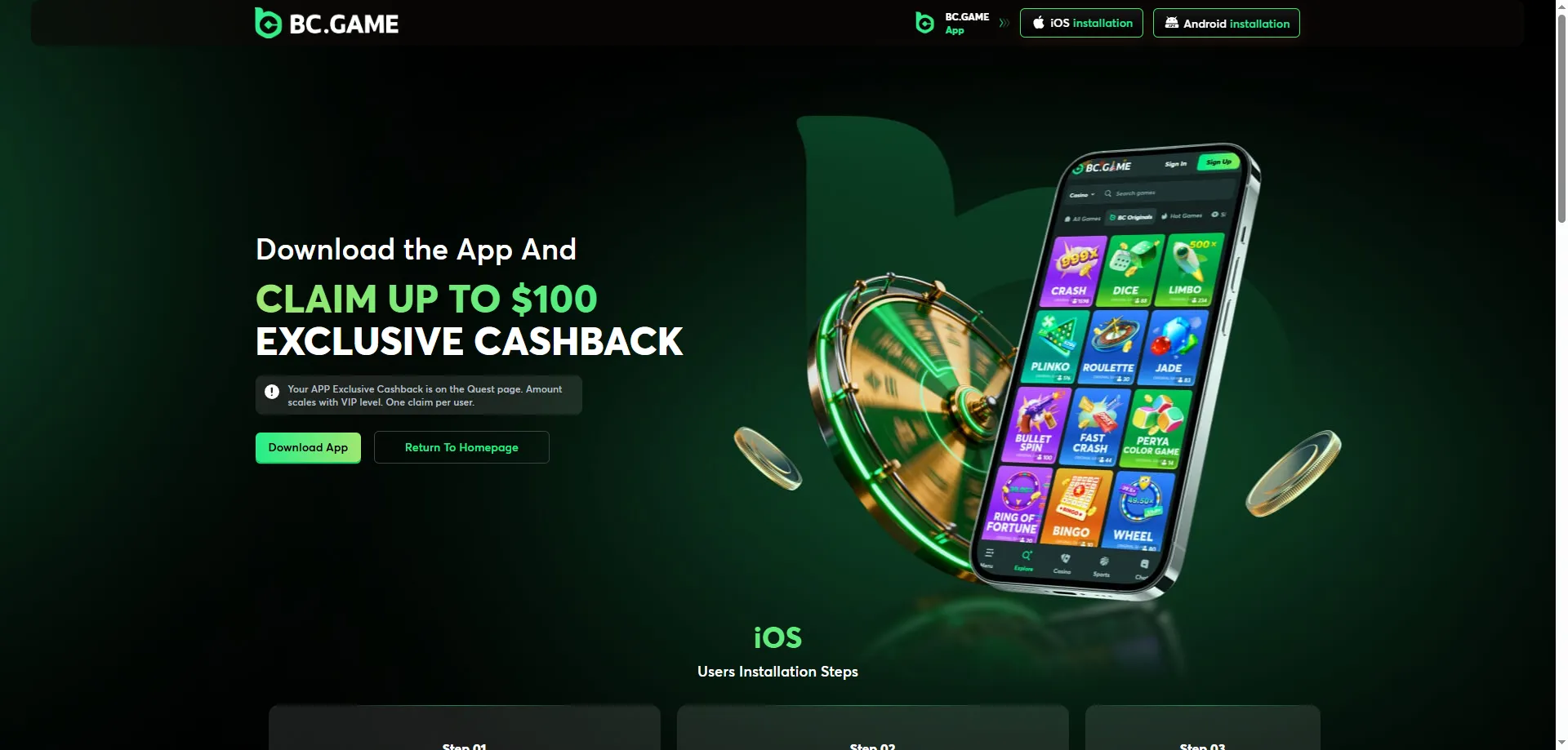 BC Game app download for Android and iOS devices