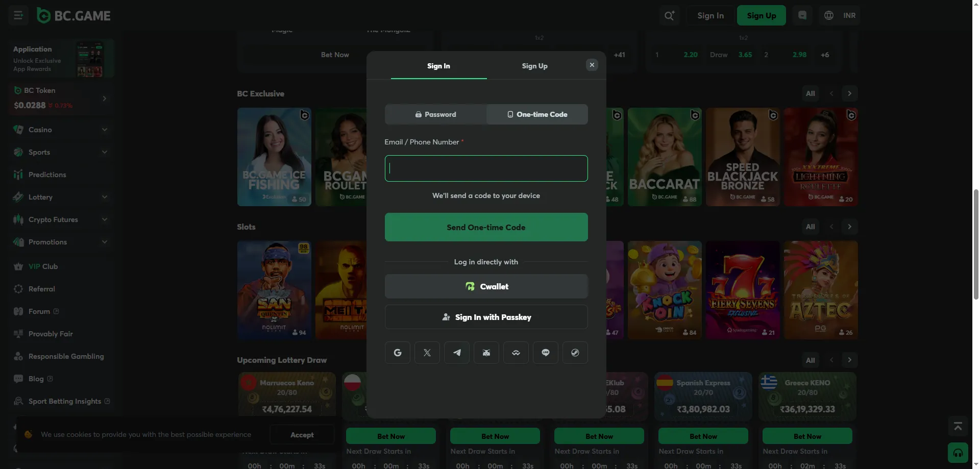 BC Game mirror login page – sign in via alternative domain